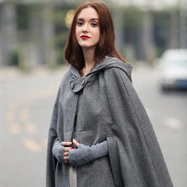 poncho chaud à porter en hiver