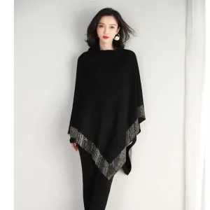 poncho tricoté pour l'hiver
