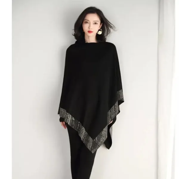 poncho tricoté pour l'hiver