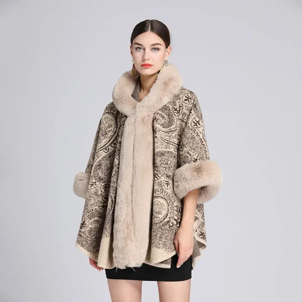 poncho tendance en jacquard femme