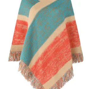 poncho élégant à rayures pour femmes