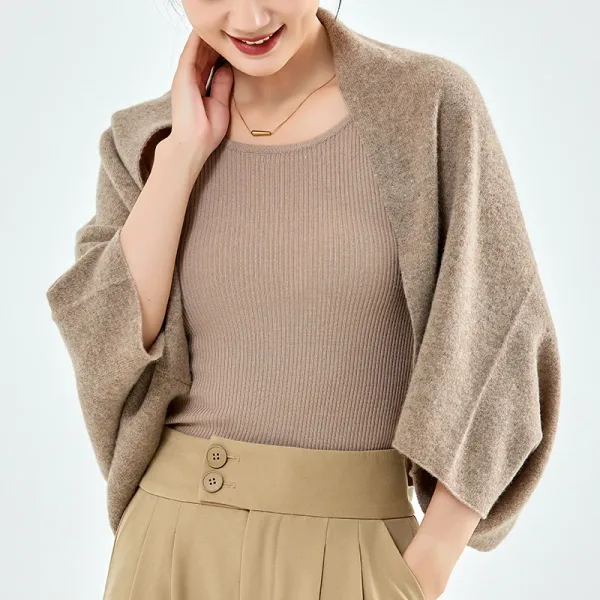 Poncho tricot 100 % laine pure pour femmes, cardigan en laine doux et chaud, manteau de protection pour épaules et cou, pashmina multifonctionnelle, écharpes.