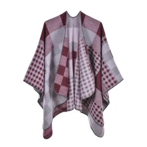 Poncho plaid de mode pour rue