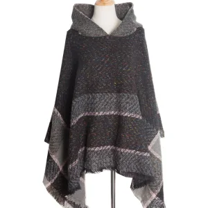 poncho à capuche oversize pour un style décontracté