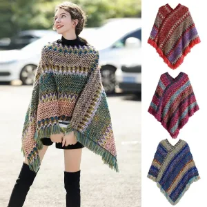 cape enveloppante avec motifs colorés