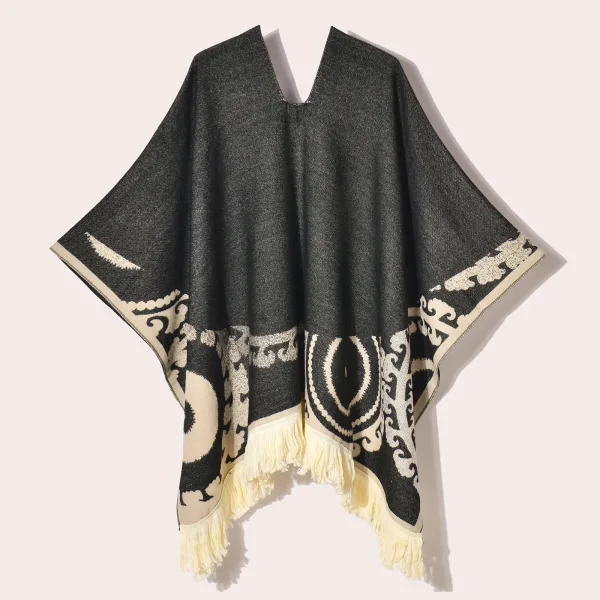 couverture poncho style ethnique