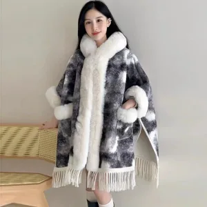 poncho à franges chic