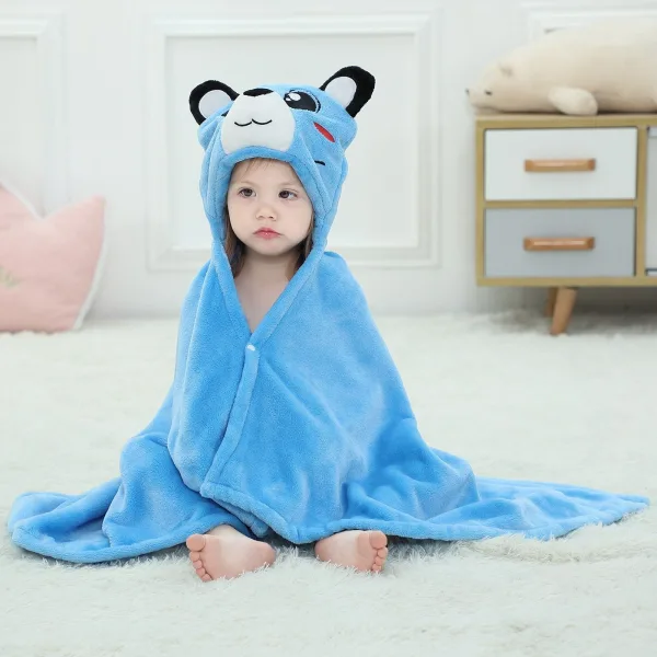 Cape de Bain Bébé Ours Bleu