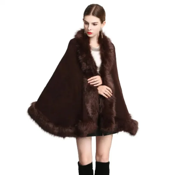 Cape mi-longue femme laine