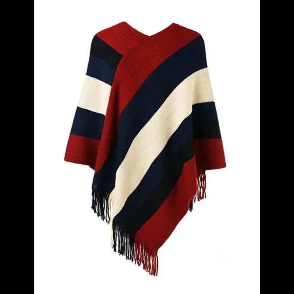 Manteau poncho femme rouge