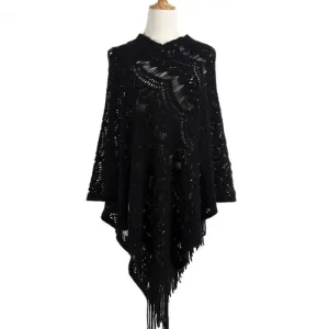 Poncho au crochet pour femme