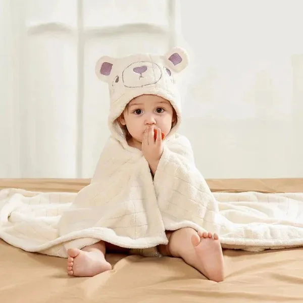 Poncho Bain Bébé Ours Polaire
