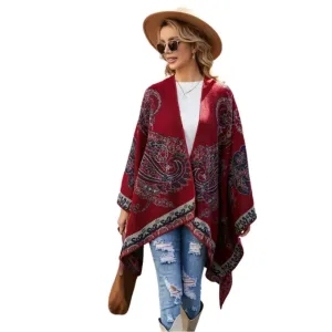 Poncho chic femme à fleur