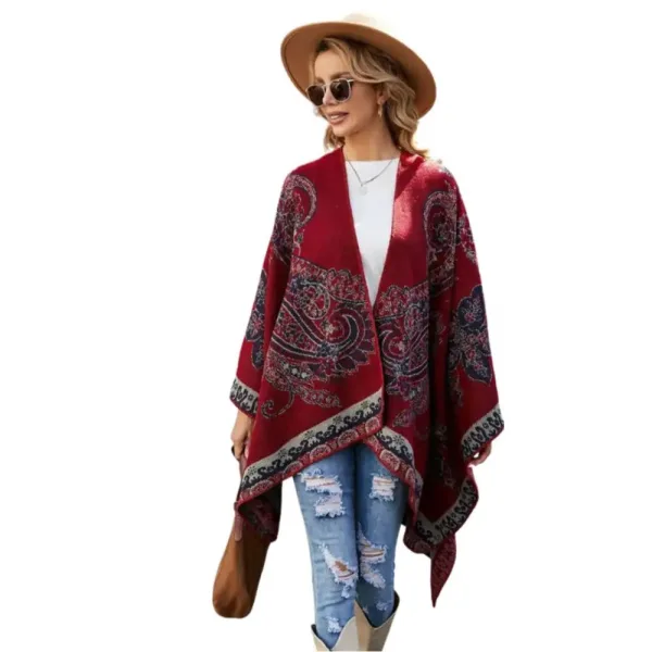 Poncho chic femme à fleur