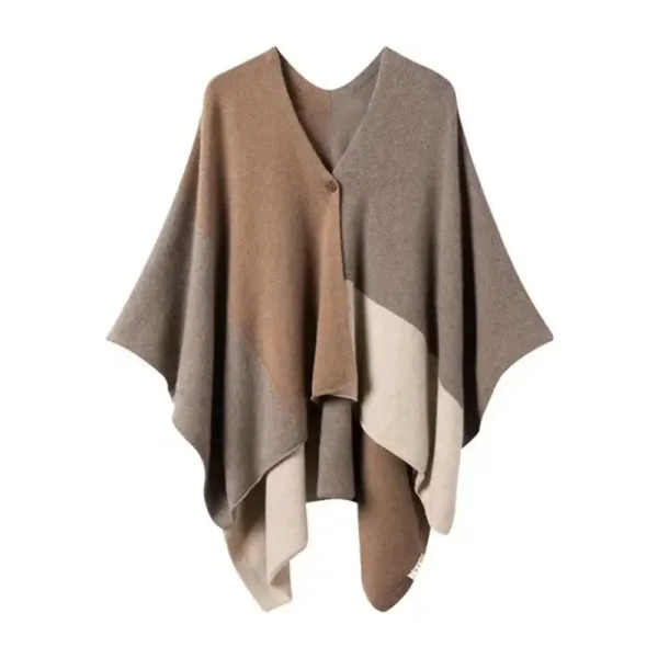 Poncho court femme laine