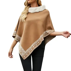 Poncho courte laine femme