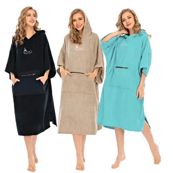 Poncho de surf couleur femme
