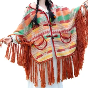 Poncho en laine pour femme en hiver