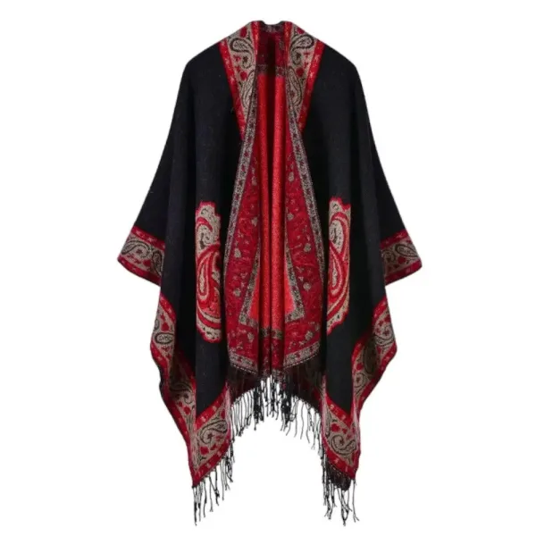 Poncho femme chaud hiver solde