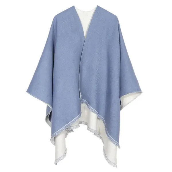 Poncho femme col v