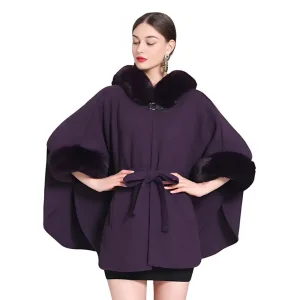 Poncho femme laine