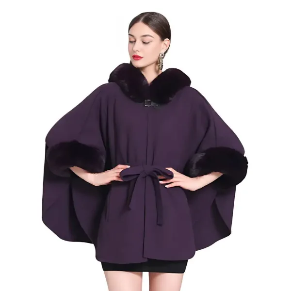 Poncho femme laine