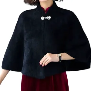 Poncho femme noir