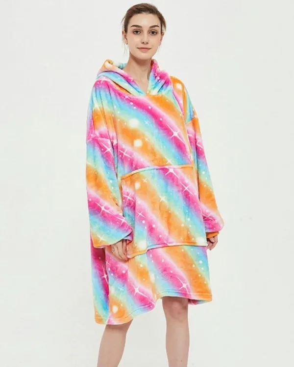 Poncho Plaid Arc-en-Ciel
