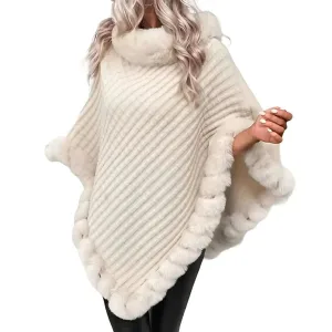 Poncho plaid polaire femme