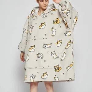 Poncho Polaire Femme Chat
