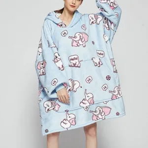 Poncho Polaire Femme Eléphant