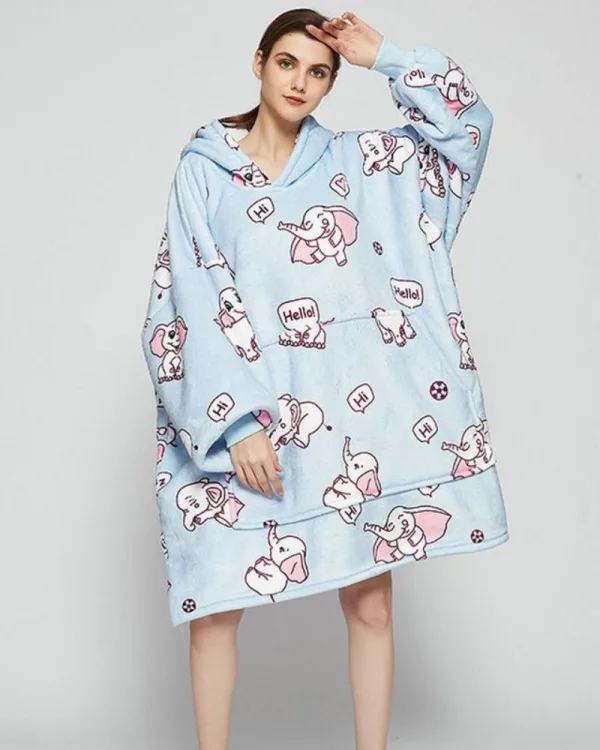 Poncho Polaire Femme Eléphant