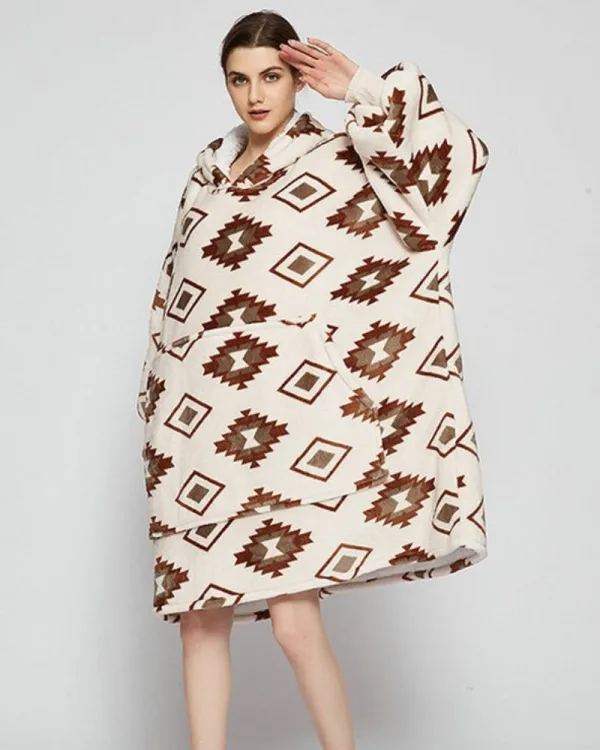 Poncho Polaire Femme Ethnique