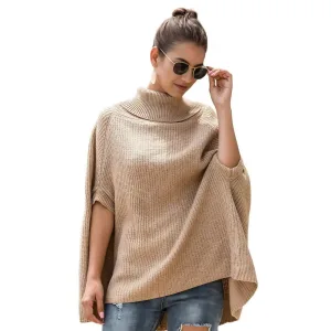 Pull poncho femme avec manches